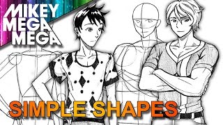 How To Draw MALE ANIME MANGA CHARACTERS From BASIC SHAPES [upl. by Hserus]