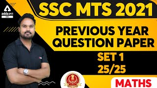 SSC MTS 2021  Maths  SSC MTS Previous Year Question Paper  Practice Set 1 [upl. by Etteniuq268]