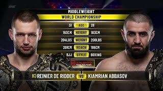 Reinier De Ridder vs Kiamrian Abbasov  ONE Championship Full Fight [upl. by Seiter917]