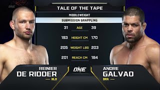 Reinier De Ridder vs Andre Galvao  ONE Championship Full Fight [upl. by Luana245]