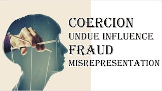 Coercion Undue Influence Fraud Misrepresentation  Indian Contract Act 1872  Law Guru [upl. by Cave]