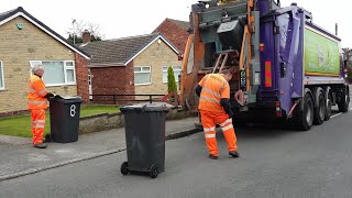 Bin lorry in Rotherham collecting black bin [upl. by Cordle694]