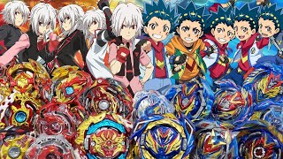 EVOLUTION MATCH  All Valkyries VS All Spriggans FULL GENERATION Valt VS Shu  Beyblade Burst DB [upl. by Esihcoc]