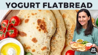 Yogurt Flatbread  4 INGREDIENT NAAN RECIPE [upl. by Suter306]