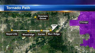 EF3 tornado carves path through DuPage County from Naperville to Burr Ridge  ABC7 Chicago [upl. by Eleumas]