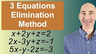 Solving Systems of 3 Equations Elimination [upl. by Brookner]