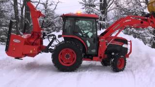 Kubota L 5740 Plowing amp Blowing Snow [upl. by Hyde]