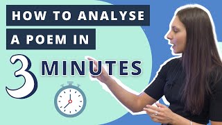 How to Analyse a Poem in 3 Minutes [upl. by Yrad]