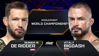 Reinier De Ridder vs Vitaly Bigdash  ONE Championship Full Fight [upl. by Monda]