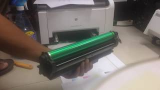 how to clean image drum for printer hp laser jet CP1025 color [upl. by Halbeib870]