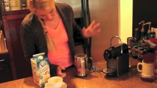 Nespresso Aeroccino Plus Frother Review Frothing Almond Milk [upl. by Clementia]